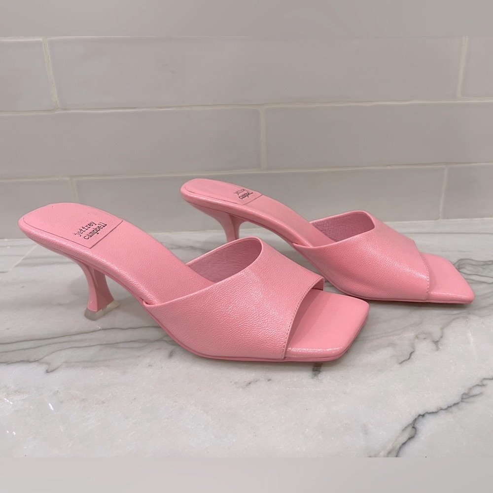 New Jeffrey Campbell Square-Toe Mule Baby Pink size 8